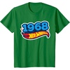 image:imageHot Wheels UnisexAdults Kids Classic Vintage TShirt Black Short Sleeve Crew Neck TShirt Letter PrintKelly Green