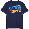 image:imageHot Wheels UnisexAdults Kids Classic Vintage TShirt Black Short Sleeve Crew Neck TShirt Letter PrintNavy Blue
