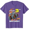 image:imageKids Hot Wheels Monster Trucks  Its My 3rd Birthday TShirtPurple Heather