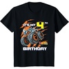 image:imageKids Hot Wheels Monster Trucks  Its My 4th Birthday TShirtBlack