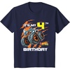 image:imageKids Hot Wheels Monster Trucks  Its My 4th Birthday TShirtNavy Blue