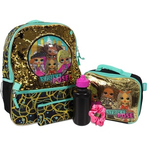 image:imageAI ACCESSORY INNOVATIONS Hot Wheels Burning Rubber 5 Piece Backpack Set for Boys Featuring Turbo Charged Race Cars Kids School Bag BlueOmg