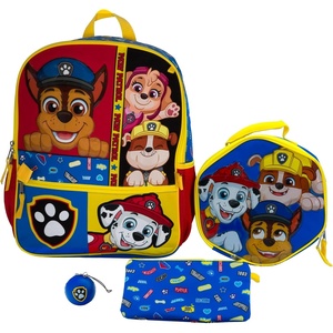 image:imageAI ACCESSORY INNOVATIONS Hot Wheels Burning Rubber 5 Piece Backpack Set for Boys Featuring Turbo Charged Race Cars Kids School Bag BluePaw Patrol