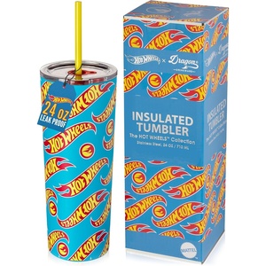 image:imageDragon Glassware x Hot Wheels Tumbler with Straw 24 oz  Race TeamHot Wheels  Race Team