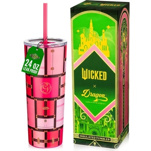 image:imageDragon Glassware x Hot Wheels Tumbler with Straw 24 oz  Race TeamWICKED  Glinda