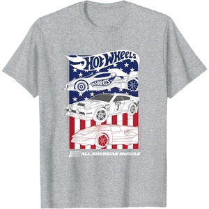image:imageHot Wheels  All American Muscle 4th of July TShirtHeather Grey