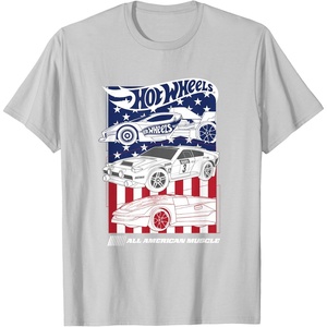 image:imageHot Wheels  All American Muscle 4th of July TShirtSilver Grey