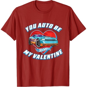 image:imageHot Wheels  Unisex Kids Valentine TShirt Black SmallCranberry Red