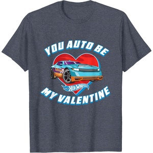 image:imageHot Wheels  Unisex Kids Valentine TShirt Black SmallHeather Blue