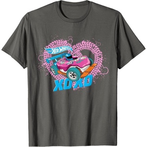 image:imageHot Wheels  XOXO Pink Heart TShirtAsphalt Grey