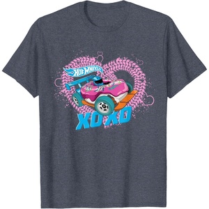 image:imageHot Wheels  XOXO Pink Heart TShirtHeather Blue