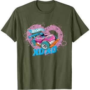 image:imageHot Wheels  XOXO Pink Heart TShirtOlive Green