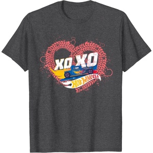 image:imageHot Wheels  XOXO Red Heart TShirtDark Heather Grey