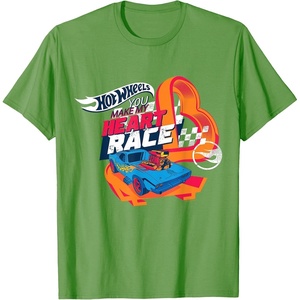 image:imageHot Wheels  You Make My Heart Race Orange Heart Loop TShirtGrass Green