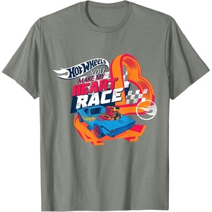 image:imageHot Wheels  You Make My Heart Race Orange Heart Loop TShirtOlive Heather