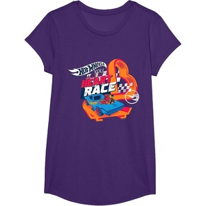 image:imageHot Wheels  You Make My Heart Race Orange Heart Loop TShirtPurple