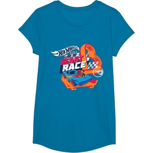 image:imageHot Wheels  You Make My Heart Race Orange Heart Loop TShirtSapphire Blue