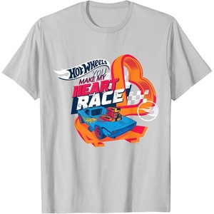 image:imageHot Wheels  You Make My Heart Race Orange Heart Loop TShirtSilver Grey