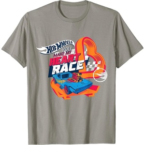 image:imageHot Wheels  You Make My Heart Race Orange Heart Loop TShirtSlate Grey