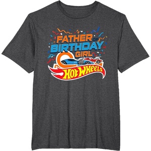 image:imageHot Wheels Birthday Confetti Father of Birthday Girl TShirtDark Heather Grey