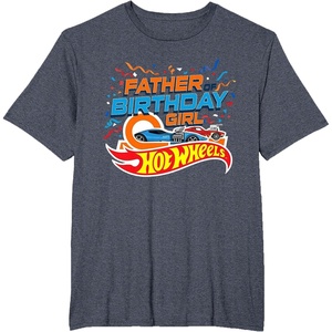 image:imageHot Wheels Birthday Confetti Father of Birthday Girl TShirtHeather Blue