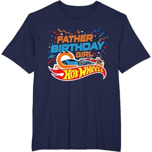 image:imageHot Wheels Birthday Confetti Father of Birthday Girl TShirtNavy Blue