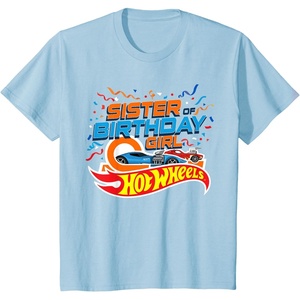 image:imageHot Wheels Birthday Confetti Sister of Birthday Girl TShirtBaby Blue