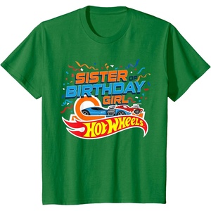 image:imageHot Wheels Birthday Confetti Sister of Birthday Girl TShirtKelly Green