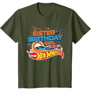 image:imageHot Wheels Birthday Confetti Sister of Birthday Girl TShirtOlive Green