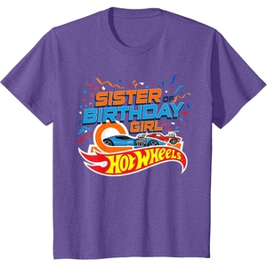 image:imageHot Wheels Birthday Confetti Sister of Birthday Girl TShirtPurple Heather