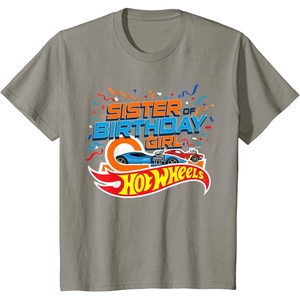 image:imageHot Wheels Birthday Confetti Sister of Birthday Girl TShirtSlate Grey