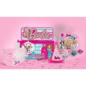image:imageHot Wheels Birthday Party Gift Set  Tin Box Tin Pencil Case Stickers Birthday Necklace Plush and Birthday HatBarbie