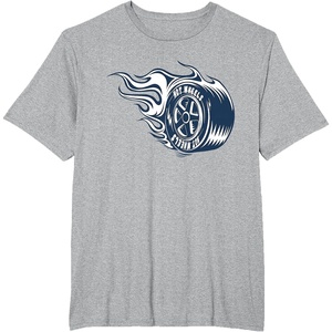 image:imageHot Wheels Blue Flaming Tire TShirtHeather Grey
