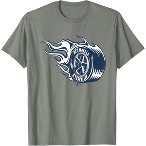 image:imageHot Wheels Blue Flaming Tire TShirtOlive Heather