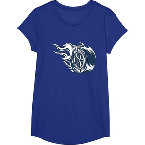 image:imageHot Wheels Blue Flaming Tire TShirtRoyal Blue