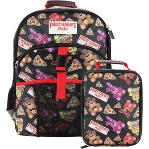 image:imageHot Wheels Cars amp Titles AllOver Print 16 Backpack amp Lunch Kit SetFive Nights Black