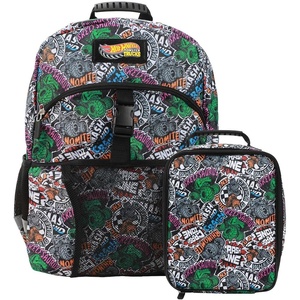 image:imageHot Wheels Cars amp Titles AllOver Print 16 Backpack amp Lunch Kit SetHot Wheels Cars  Titles AOP