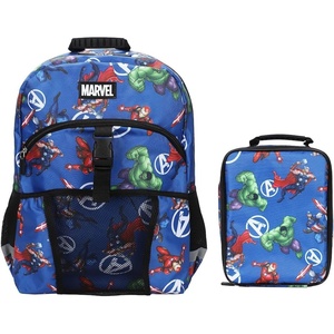 image:imageHot Wheels Cars amp Titles AllOver Print 16 Backpack amp Lunch Kit SetMarvels Avengers Classic Blue