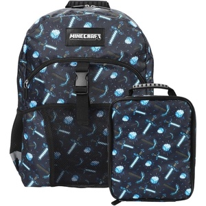 image:imageHot Wheels Cars amp Titles AllOver Print 16 Backpack amp Lunch Kit SetMinecraft Aop Black