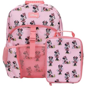 image:imageHot Wheels Cars amp Titles AllOver Print 16 Backpack amp Lunch Kit SetMinnie Mouse Character Pink