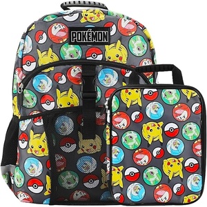 image:imageHot Wheels Cars amp Titles AllOver Print 16 Backpack amp Lunch Kit SetPokemon AOP Black