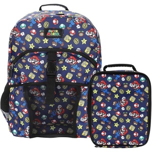 image:imageHot Wheels Cars amp Titles AllOver Print 16 Backpack amp Lunch Kit SetSuper Mario Bros Allover Print