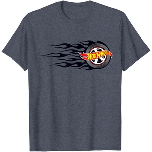 image:imageHot Wheels Flaming Tire TShirtHeather Blue