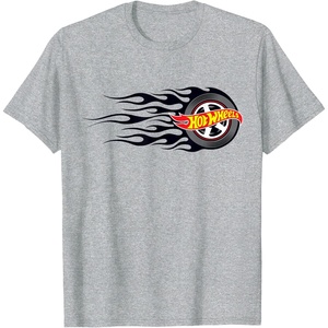 image:imageHot Wheels Flaming Tire TShirtHeather Grey