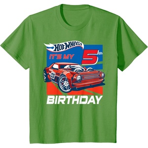image:imageHot Wheels Its My 5th Birthday TShirt Tees for Boys and GirlsGrass Green