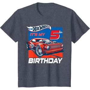 image:imageHot Wheels Its My 5th Birthday TShirt Tees for Boys and GirlsHeather Blue