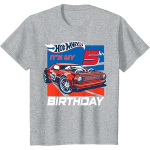 image:imageHot Wheels Its My 5th Birthday TShirt Tees for Boys and GirlsHeather Grey