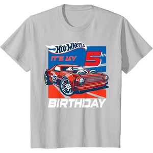 image:imageHot Wheels Its My 5th Birthday TShirt Tees for Boys and GirlsSilver Grey