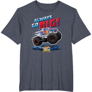 image:imageHot Wheels Monster Trucks  Always Go Big TShirtHeather Blue