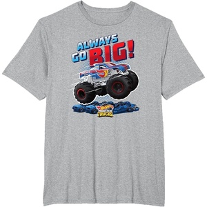image:imageHot Wheels Monster Trucks  Always Go Big TShirtHeather Grey